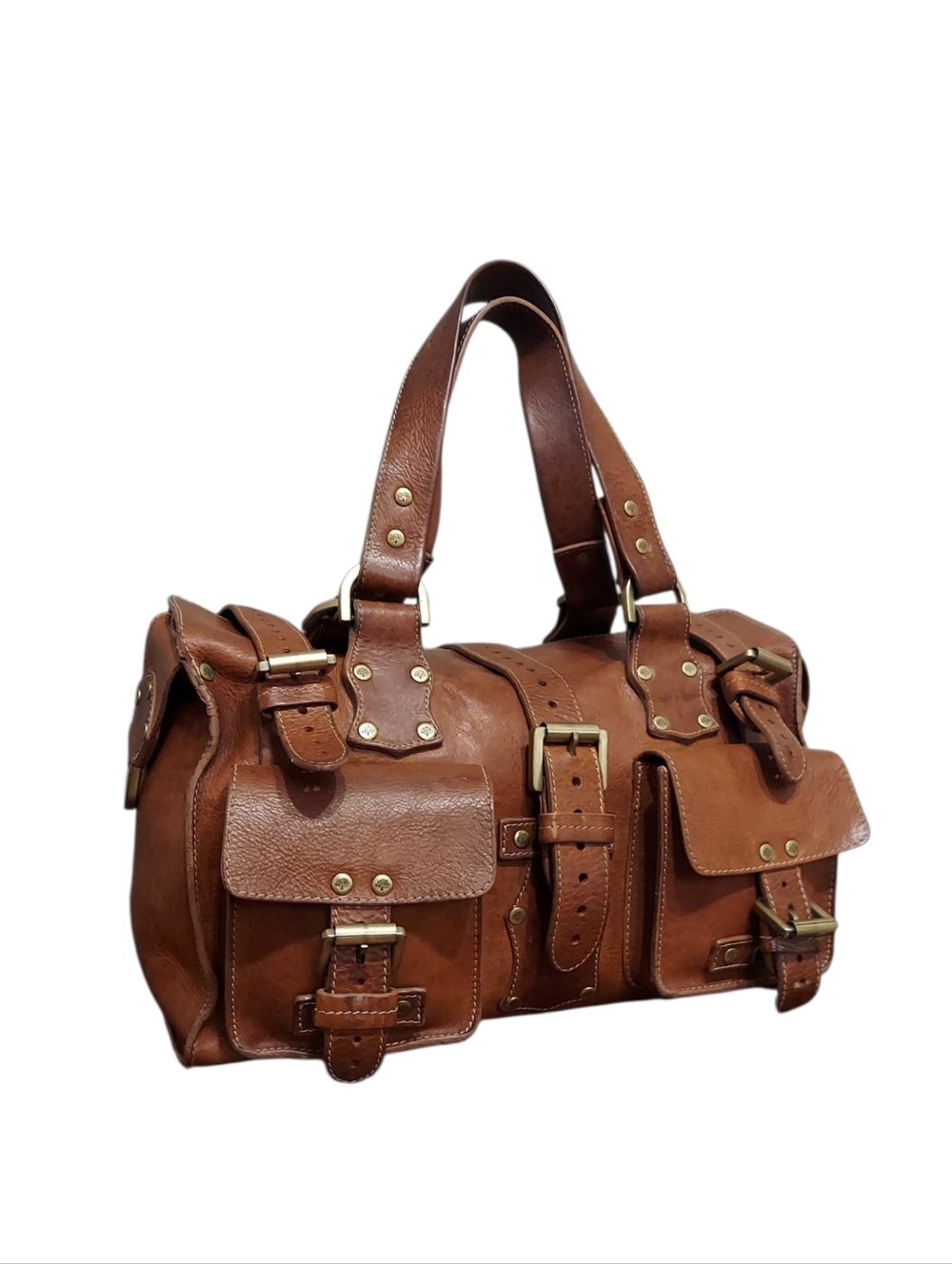 Mulberry Roxanne Darwin Leather Shoulder Bag W/ Antique Brass